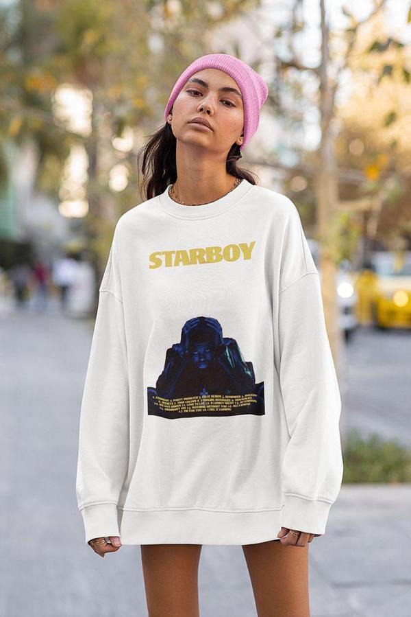 Starboy The Weeknd Baskılı Unisex Oversize Rapper Sweatshirt - Image 1