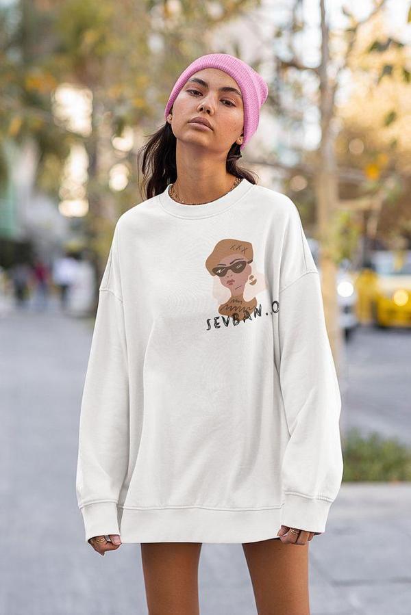 Özel Tasarım Baskılı Unisex Oversize Sweatshirt - Image 1