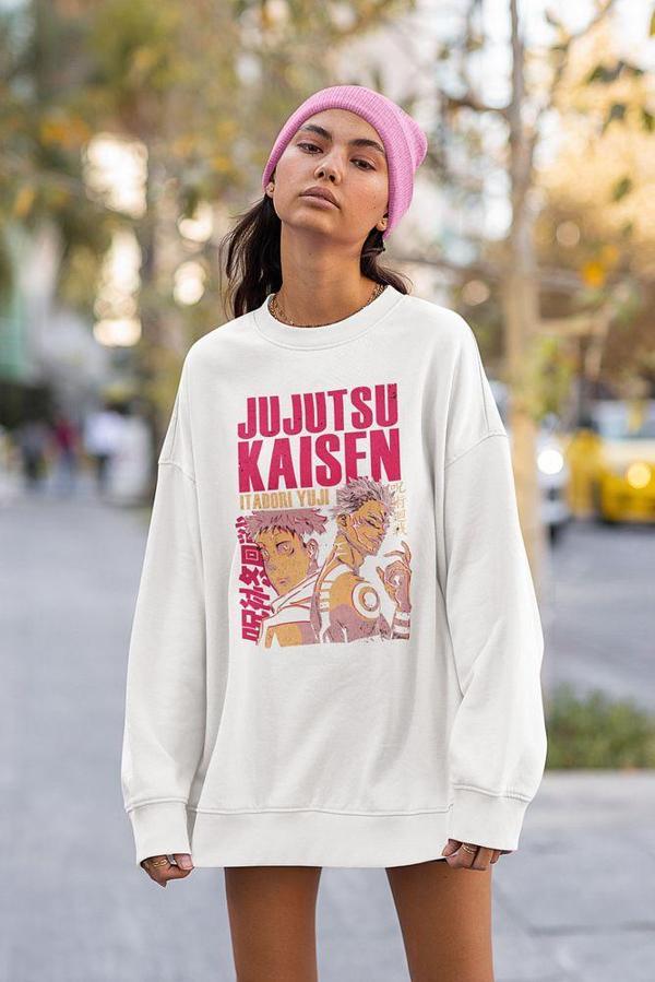 Jujutsu Kaisen Baskılı Unisex Oversize Anime Sweatshirt - Image 1