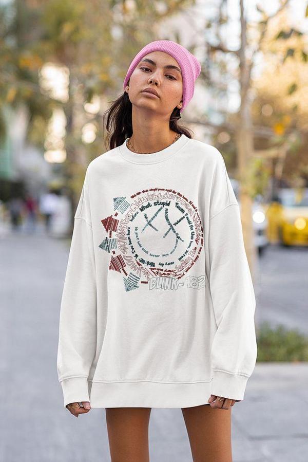 Tasarım Blink-182 Baskılı Unisex Oversize Sweatshirt - Image 1