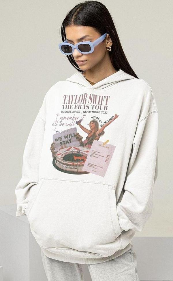 Taylor Swift Eras Tour Baskılı Unisex Oversize Şarkıcı Hoodie - Image 1