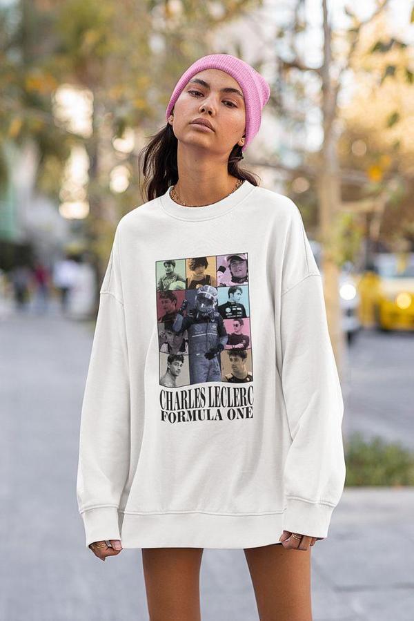 Charles Leclers Formula 1 Baskılı Unisex Oversize Yarış Pilotu Sweatshirt - Image 1