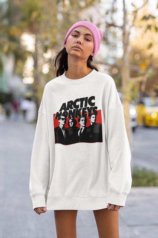 Rock Metal Müzik Grubu Baskılı Unisex Oversize Arctic Monkeys Sweatshirt - Image 1