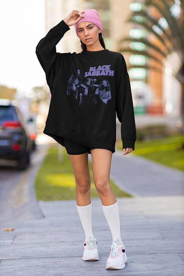 Tasarım Black Sabbath Baskılı Unisex Oversize Müzik Grubu Sweatshirt - Image 1
