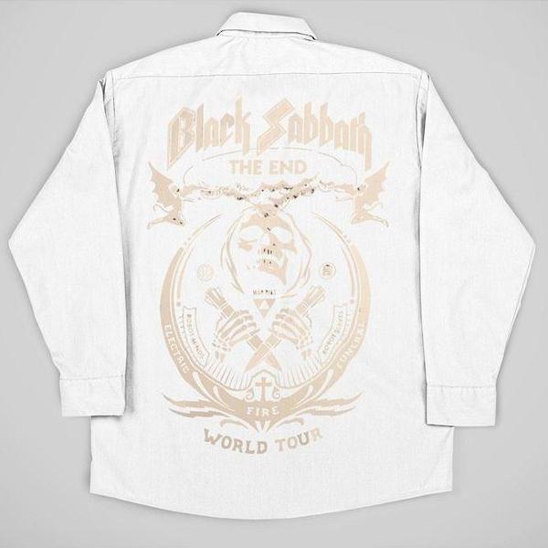 Black Sabbath World Tour Müzik Grubu Baskılı Unisex Rock Metal Cepli Gömlek - Image 1