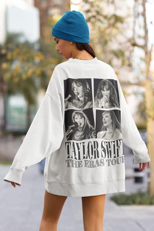 Taylor Swift The Eras Tour Yazılı Unisex Oversize Şarkıcı Sweatshirt - Image 1