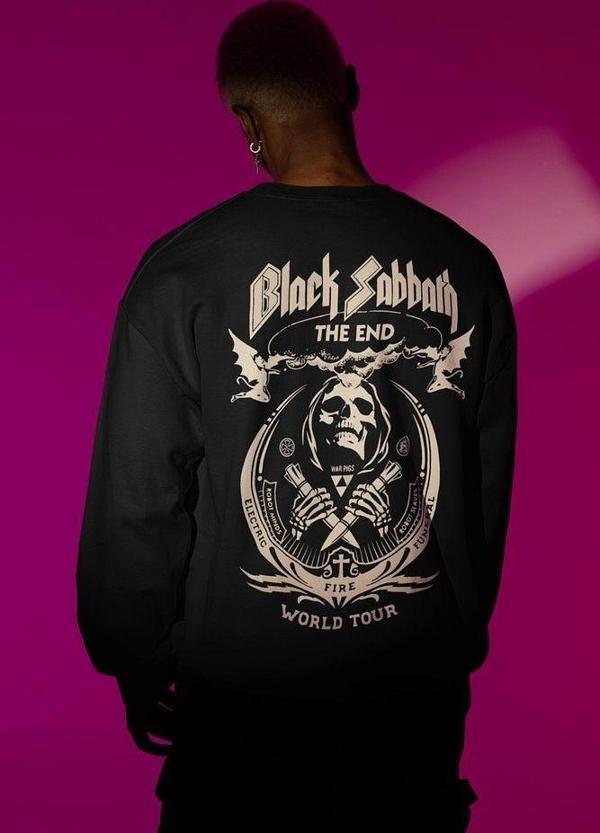 Black Sabbath Baskılı Unisex Oversize Müzik Grubu Sweatshirt - Image 1