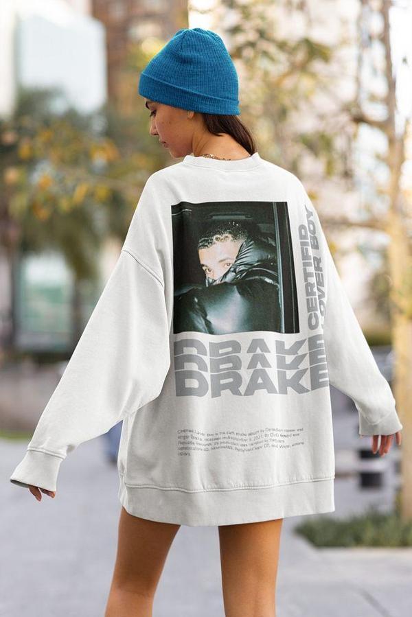 Drake Şarkıcı Baskılı Unisex Oversize Rapper Sweatshirt - Image 1