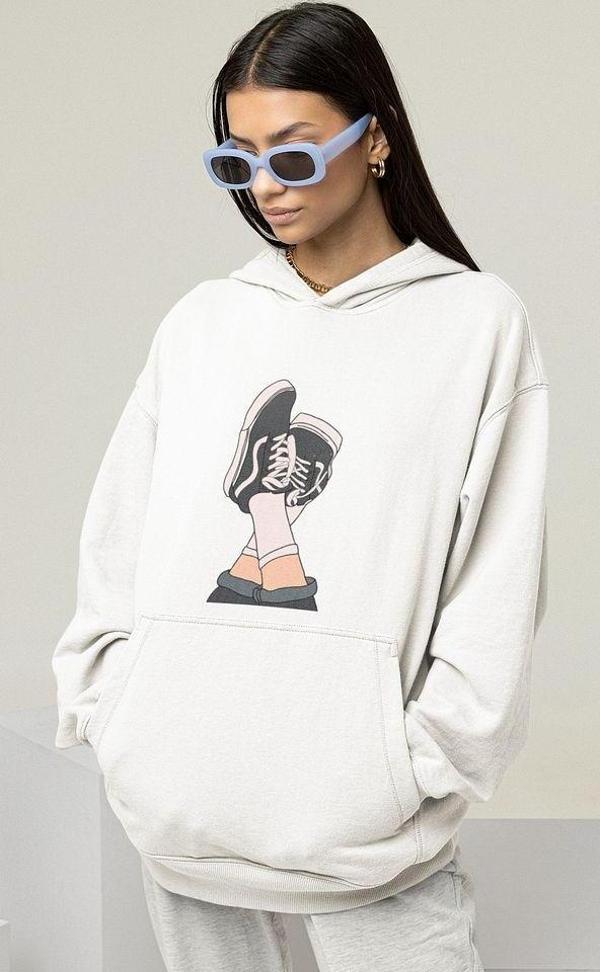 Tasarım Baskılı Unisex Oversize Hoodie - Image 1