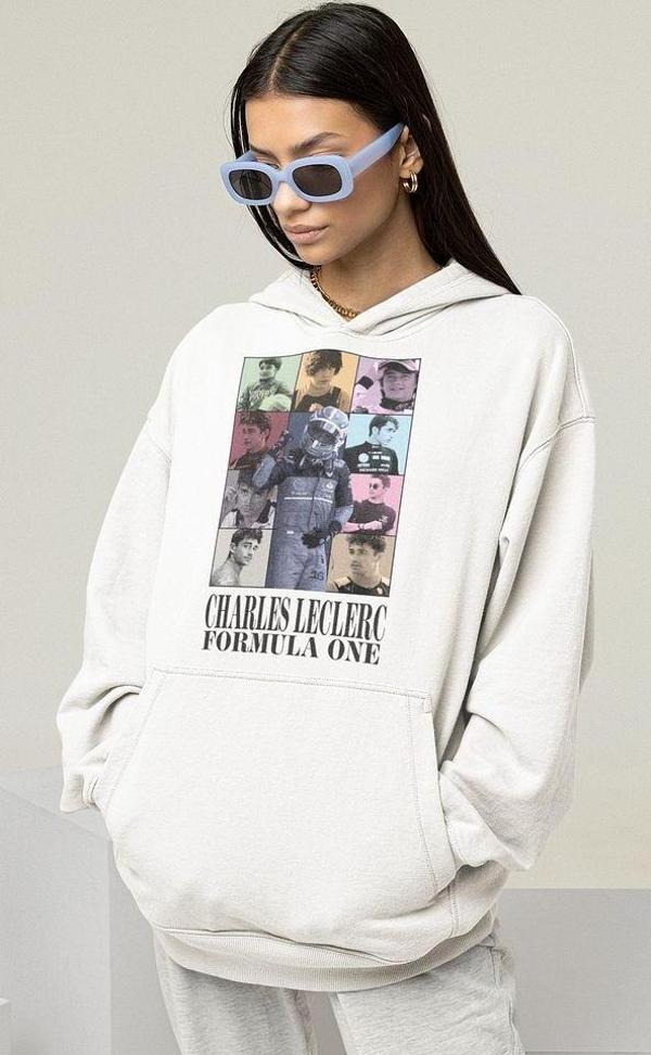 Charles Leclers Formula One Baskılı Unisex Oversize Araba Yarışı Hoodie - Image 1