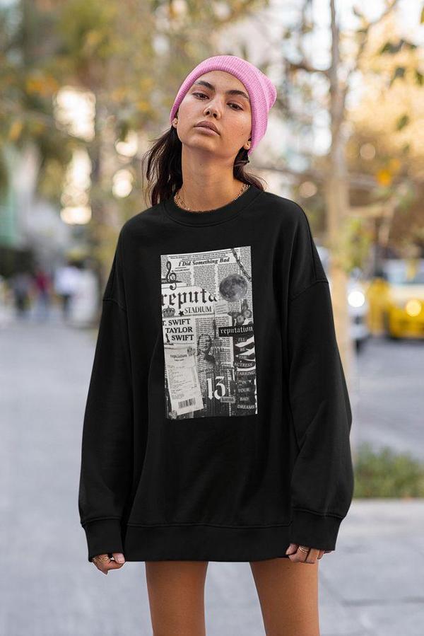 Taylor Swift Şarkıcı Baskılı Unisex Oversize Tasarım Sweatshirt - Image 1