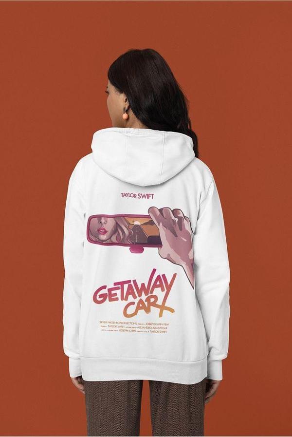Taylor Swift Getaway Car Baskılı Unisex Oversize Şarkıcı Hoodie - Image 1