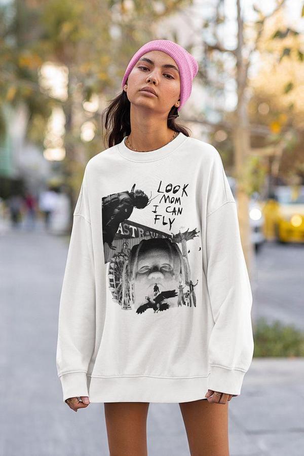 Rapper Traviis Scott Baskılı Unisex Oversize Rapper Sweatshirt - Image 1