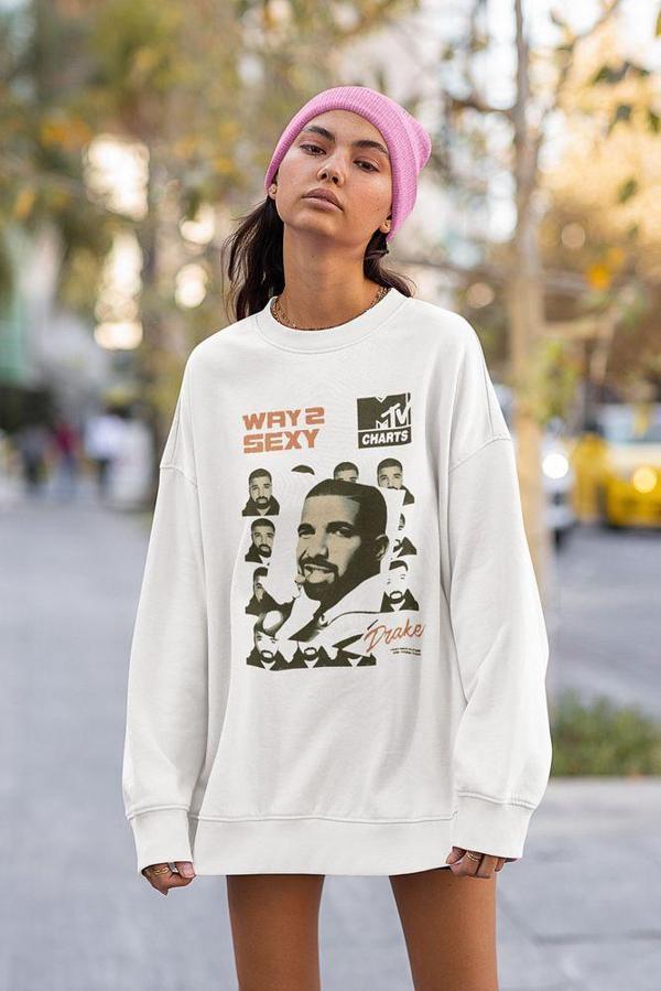 Way 2 Sexy Yazılı Unisex Oversize Drake Rapper Sweatshirt - Image 1