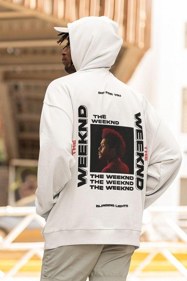 The Weeknd Rapper Baskılı Unisex Oversize Şarkıcı Hoodie - Image 1