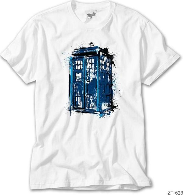 Wakha Doctor Who Tardis Splash Beyaz Tişört - Image 1