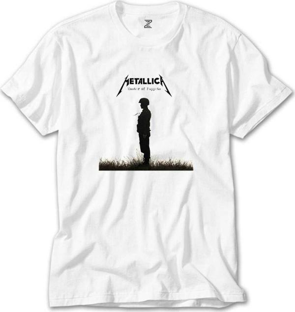 Wakha Metallica Master Of Puppets Metal Soldier Beyaz Tişört - Image 1