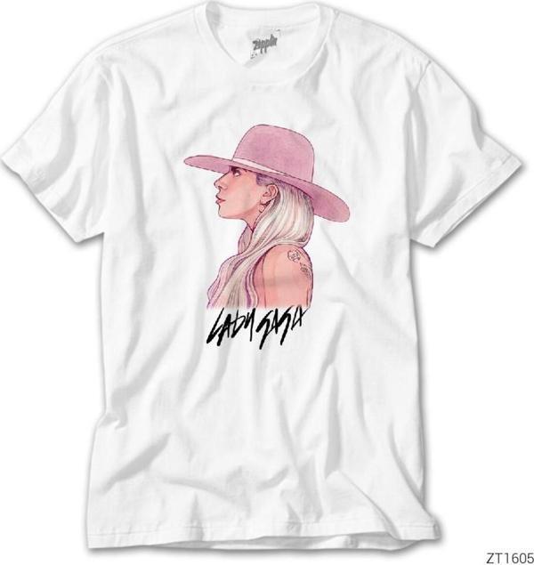 Wuqhu Lady Gaga 1 Beyaz Tişört - Image 1