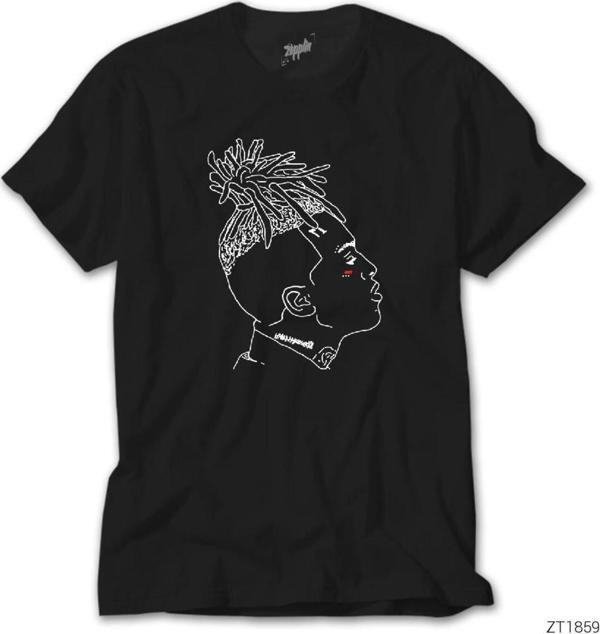 Wuqhu Xxx Tentection Outlined Siyah Tişört - Image 1