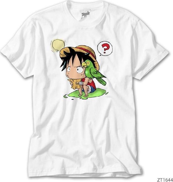 Wuqhu One Piece Pirate Luffy Beyaz Tişört - Image 1