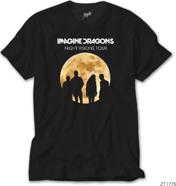 Lunas Glow Imagine Dragons Night Vision Siyah Tişört - Image 1