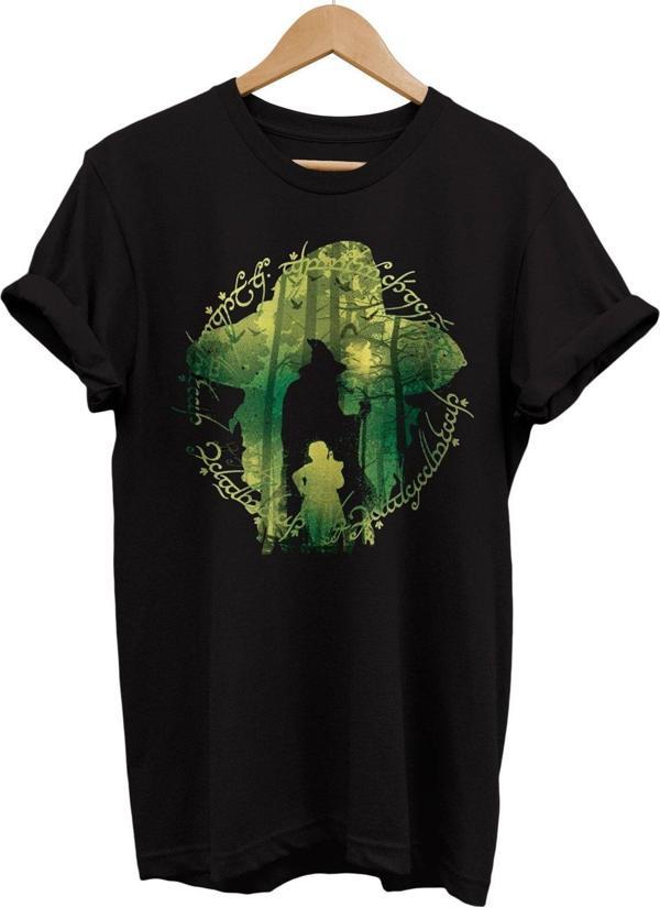 Remonz Yüzüklerin Efendisi Gandalf Baskılı %100 Pamuk Basic T-Shirt Normal Beden Tişört - Image 1