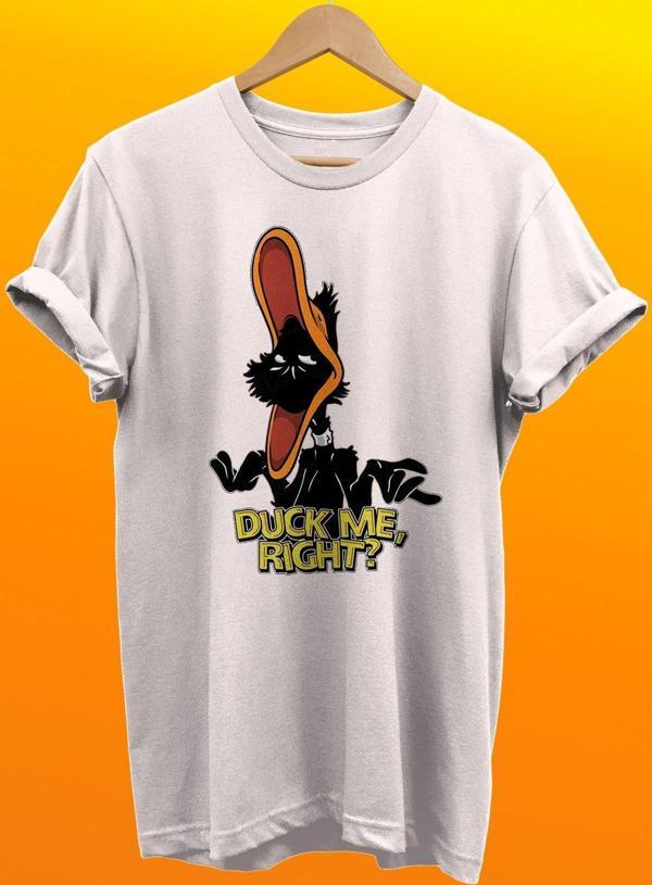 Remonz Duffy Duck Baskılı %100 Pamuk Basic T-Shirt Normal Beden Tişört - Image 1
