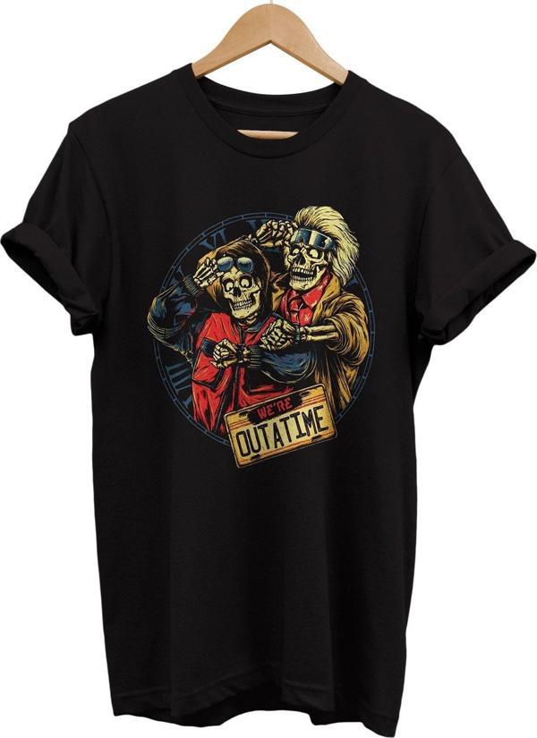 Remonz Geleceğe Dönüş Baskılı %100 Pamuk Basic T-Shirt Normal Beden Tişört - Image 1