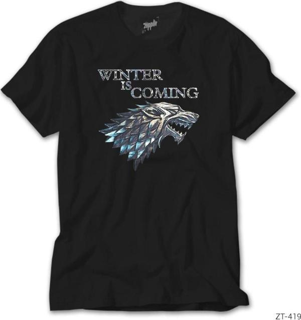 Wakha Game Of Winter İs Coming Epic Siyah Tişört - Image 1