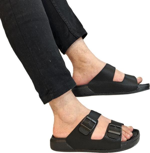 Pierre Cardin 7408 Siyah Çift Tokalı Yumuşak Taban Erkek Terlik - Image 1