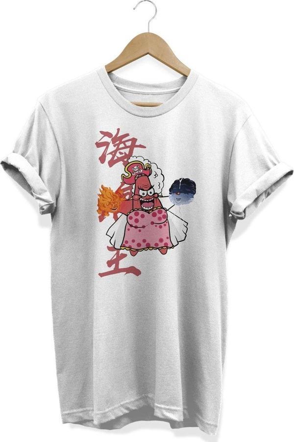 Remonz Sünger Bob Patrick Big Mom One Piece Baskılı Pamuklu T-Shirt - Image 1