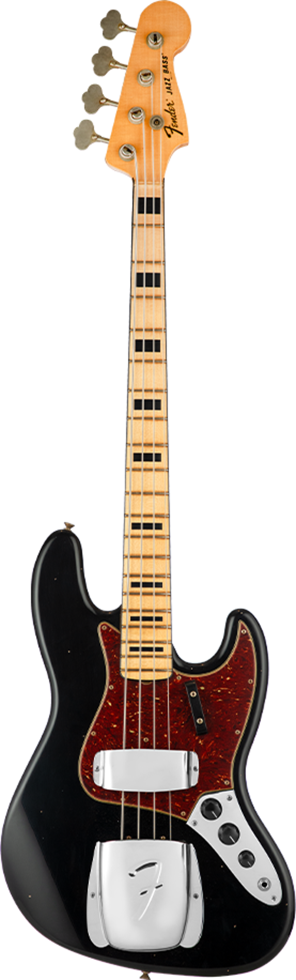 Fender Custom Shop 1968 Jazz Bass Journeyman Relic Aged Black Bas Gitar - Image 1