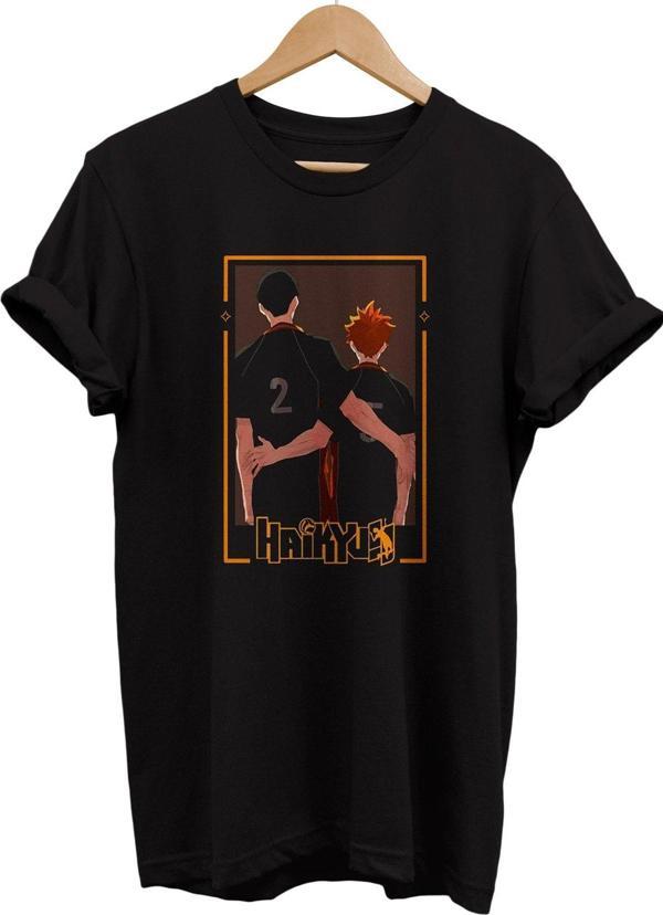 Remonz Haikyuu Baskılı %100 Pamuk Basic T-Shirt Normal Beden Tişört - Image 1