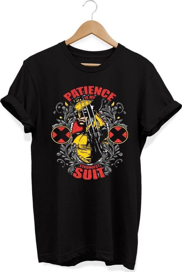 Remonz , Wolverine Baskılı, %100 Pamuk, Bisiklet Yaka, Normal Beden Tişört, Basic T-Shirt - Image 1