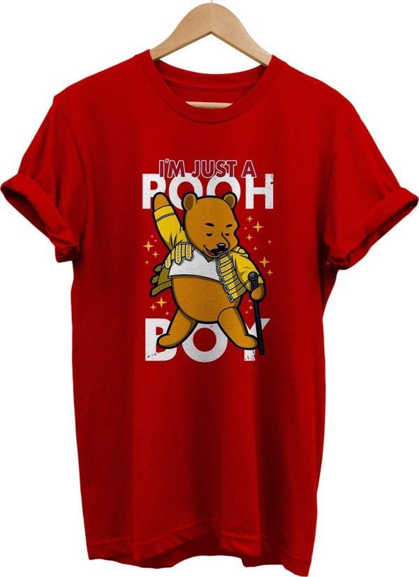 Remonz Winnie The Pooh Baskılı %100 Pamuk Basic T-Shirt Normal Beden Tişört - Image 1