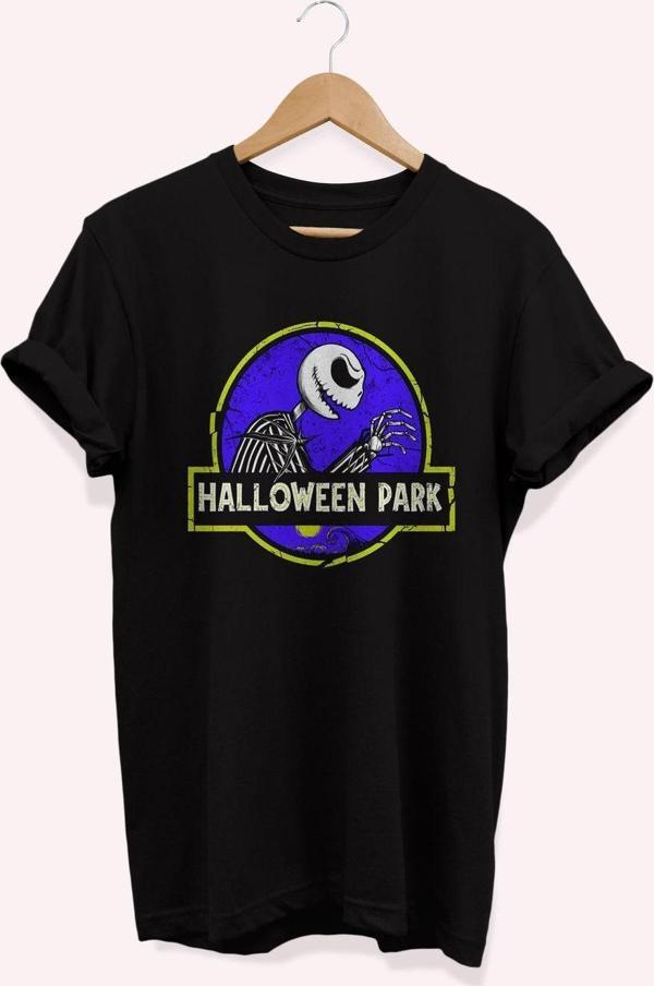 Remonz , Haloween Park Baskılı, %100 Pamuk, Bisiklet Yaka, Basic T-Shirt, Normal Beden Tişört - Image 1