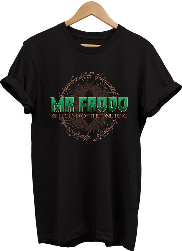 Remonz Yüzüklerin Efendisi Frodo Baskılı %100 Pamuk Basic T-Shirt Normal Beden Tişört - Image 1