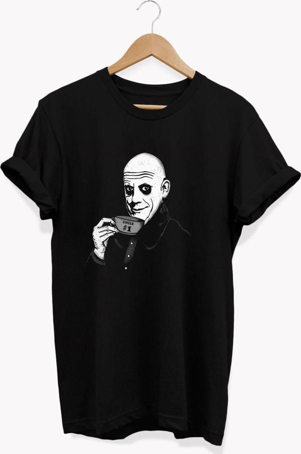 Remonz , Addams Family Baskılı, %100 Pamuk, Bisiklet Yaka, Basic T-Shirt, Normal Beden Tişört - Image 1