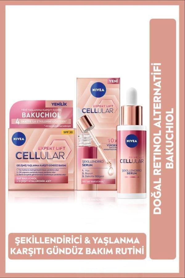 Cellular Doğal Retinol Alternatifi Bakuchiol Cilt Serumu30ml ve Hyaluronik Asit Gündüz Yüz Kremi50ml - Image 1