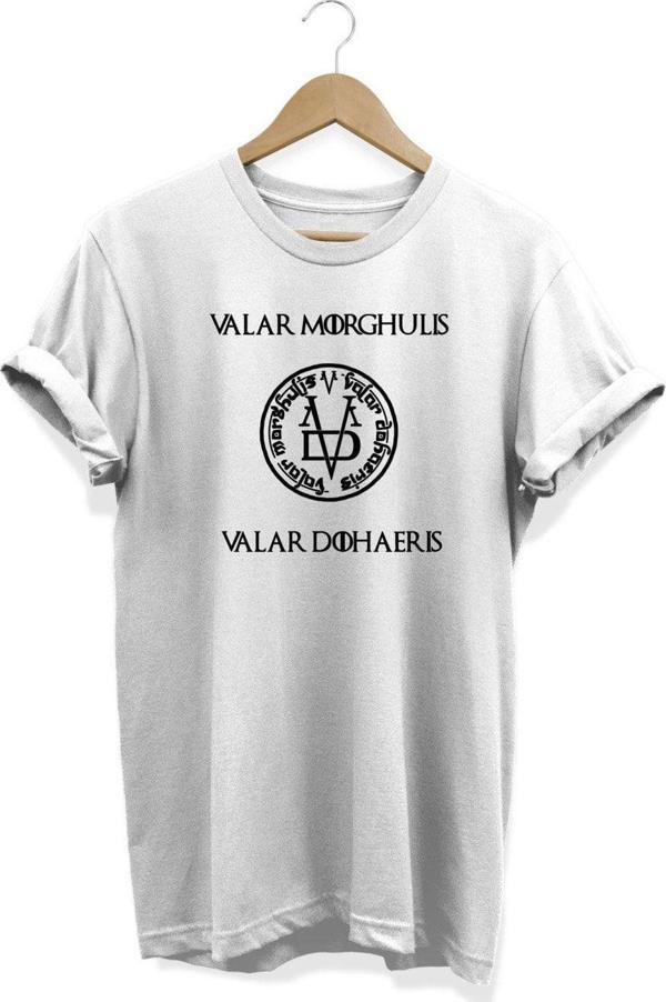 Remonz Valar Morghulis Valar Dohaeris Baskılı T-Shirt - Image 1