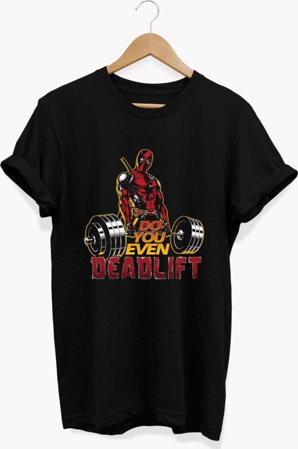 Remonz , Deadlift Baskılı, %100 Pamuk, Bisiklet Yaka, Basic T-Shirt, Normal Beden Tişört - Image 1