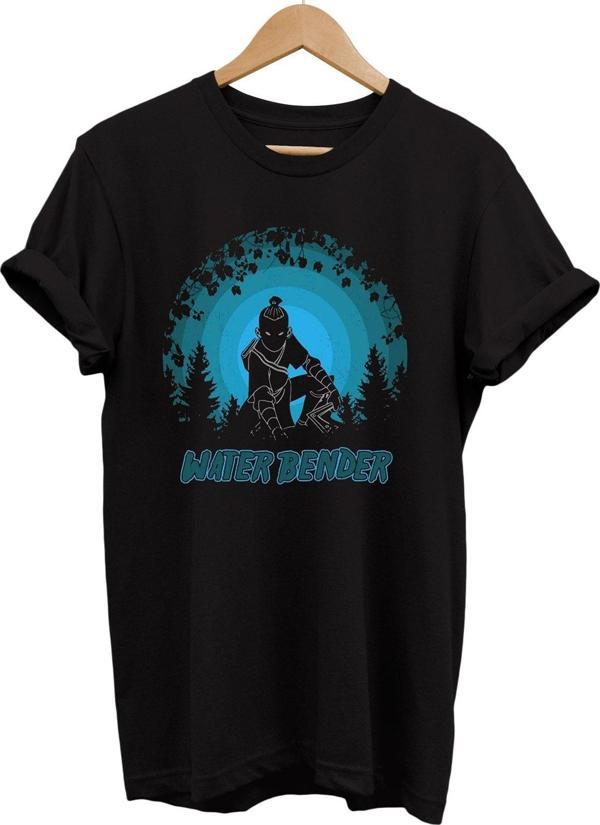 Remonz Avatar Su Bükücü Baskılı %100 Pamuk Basic T-Shirt Normal Beden Tişört - Image 1