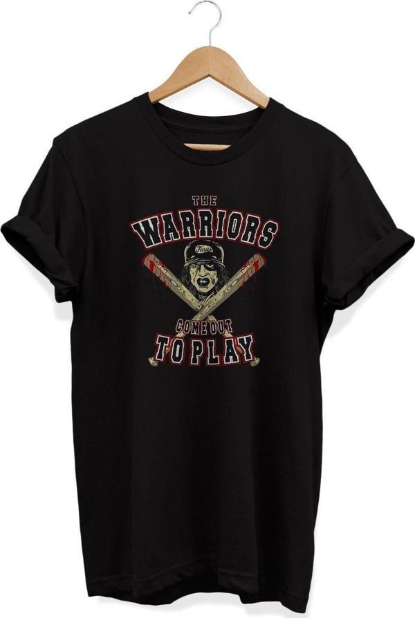 Remonz , Warriors Baskılı, %100 Pamuk, Bisiklet Yaka, Normal Beden Tişört, Basic T-Shirt - Image 1
