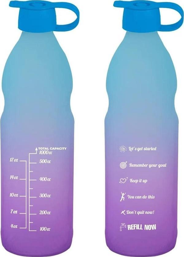 1 Lt Motivasyon Su Matarası Cam Su Şişesi 1000 ml - Image 1