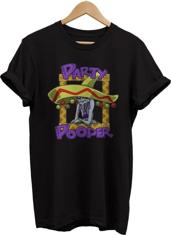 Remonz Party Pooper Baskılı %100 Pamuk Basic T-Shirt Normal Beden Tişört - Image 1