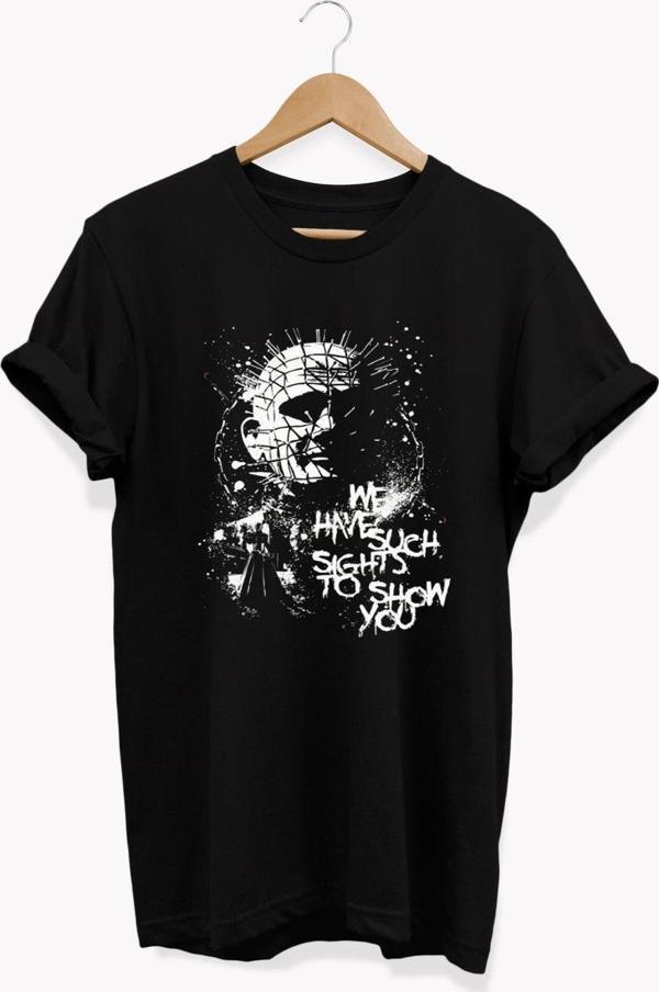 Remonz ,Hellraiser Baskılı, %100 Pamuk, Bisiklet Yaka, Basic T-Shirt, Normal Beden Tişört - Image 1