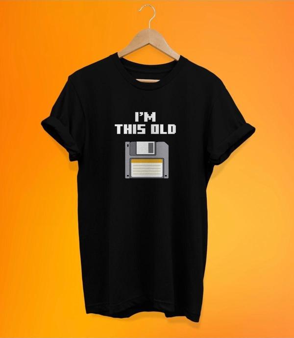 Remonz Retro I'M This Old Baskılı Siyah, %100 Pamuk Basic (Normal Beden) T-Shirt - Image 1