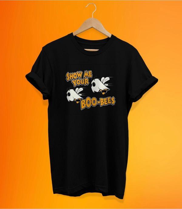 Remonz Boo-Bees Baskılı Siyah, %100 Pamuk Basic (Normal Beden) T-Shirt - Image 1