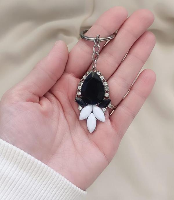 Anahtarlık Swarovski Çiçekli Araba Cüzdan Çanta Süsü Aksesuar Kadın  - Image 1