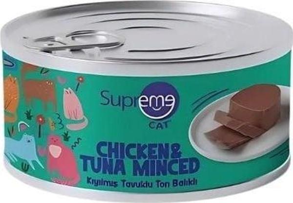 Supreme Cat Kıyılmış Tavuklu ve Ton Balıklı Yetişkin Konserve Kedi Maması 85 Gr - Image 1